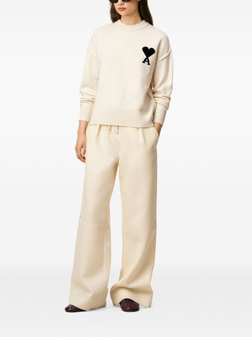 Ami Lightweight Sweater With Heart Emblem