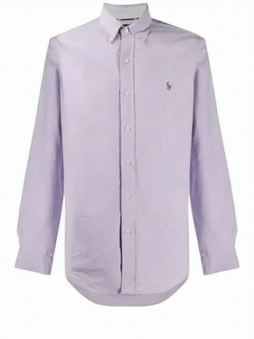 Polo Ralph Lauren Long-Sleeve Button-Up Shirt With Classic Collar And Embroidered Logo