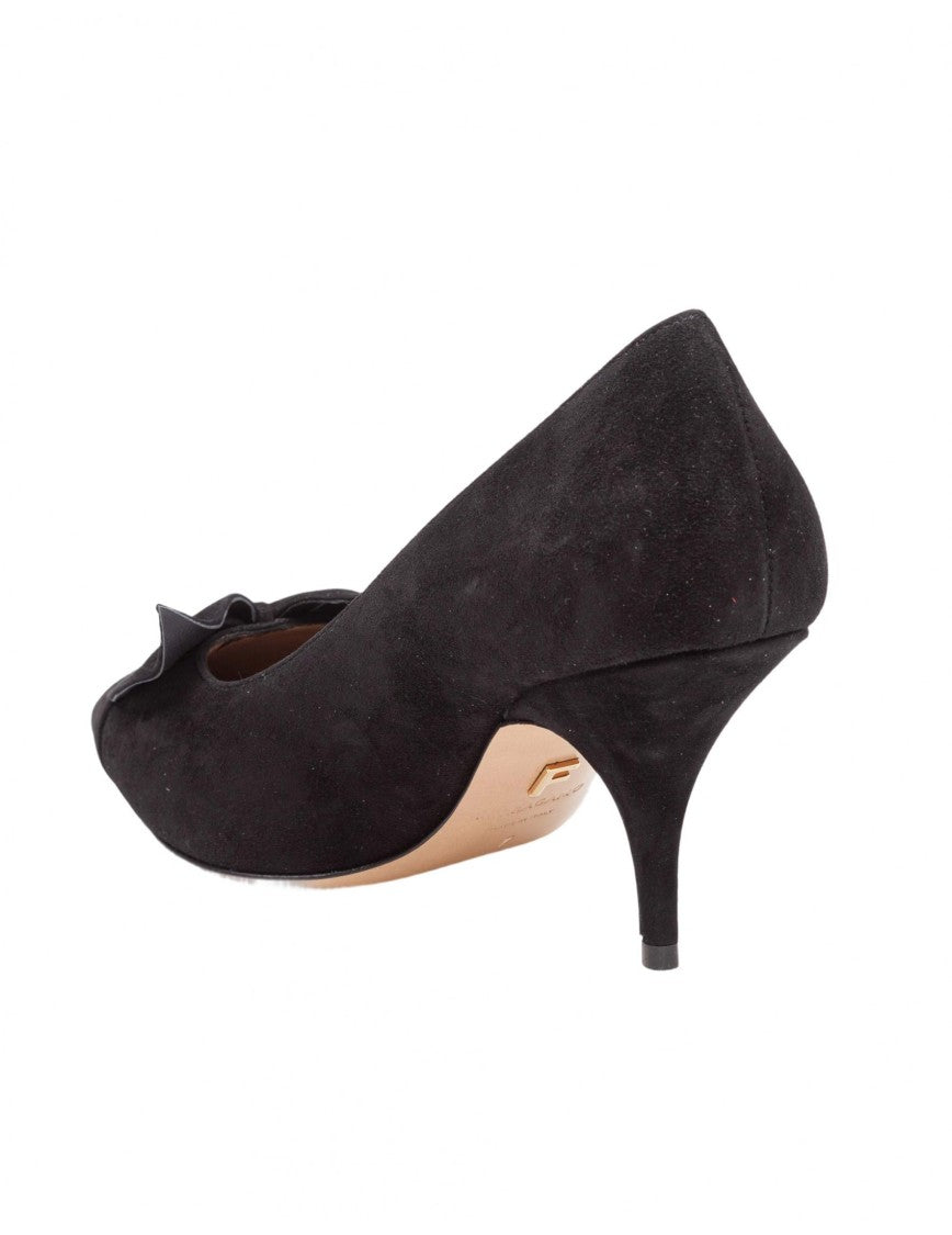 Salvatore Ferragamo Gwen 70 Pump In Black Suede