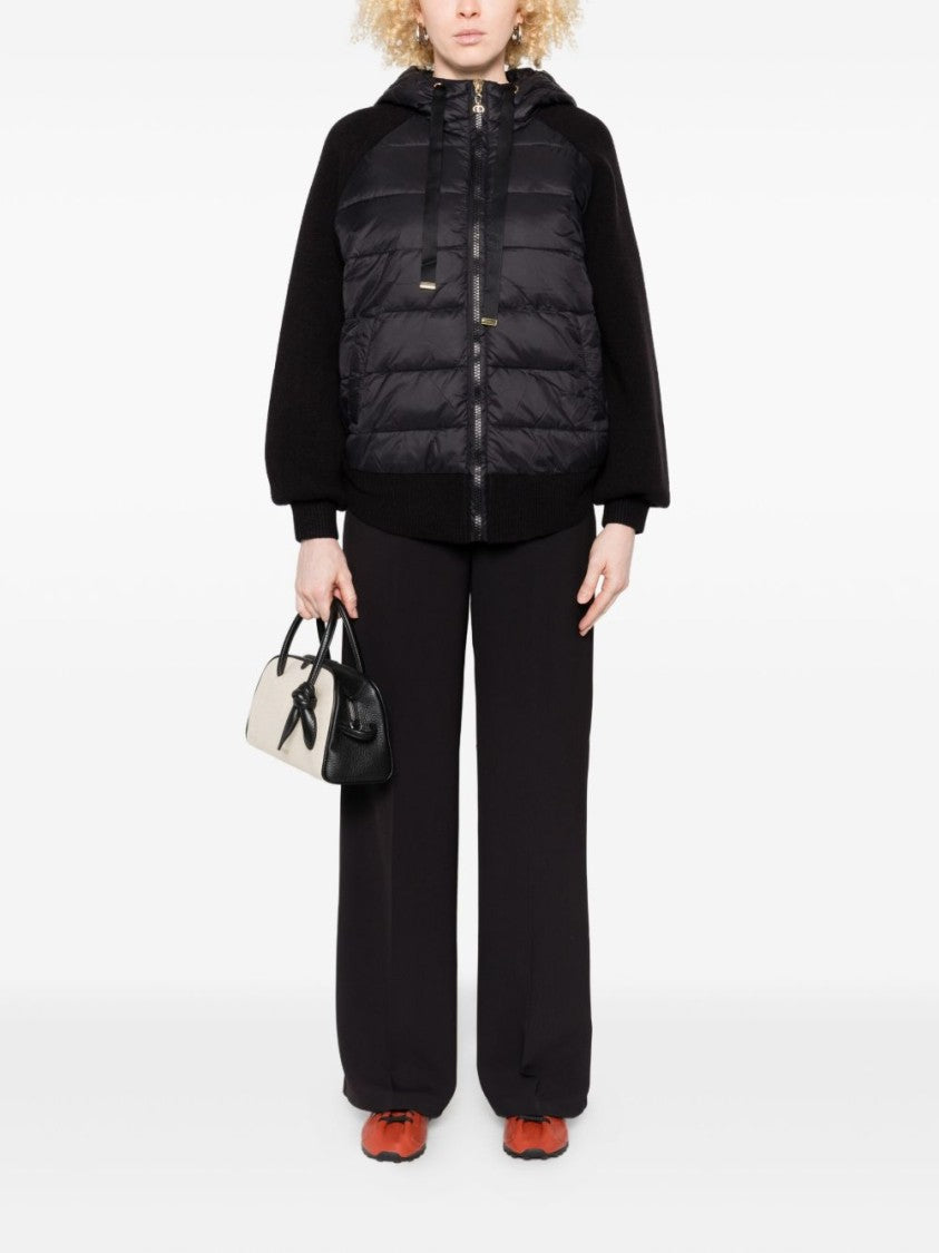 Twin-Set Quilted Black Hooded Jacket