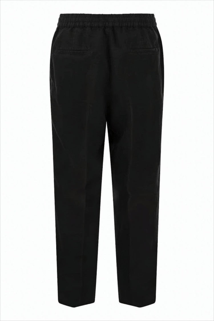 Brunello Cucinelli Relaxed Fit Black Linen Jogger Pants