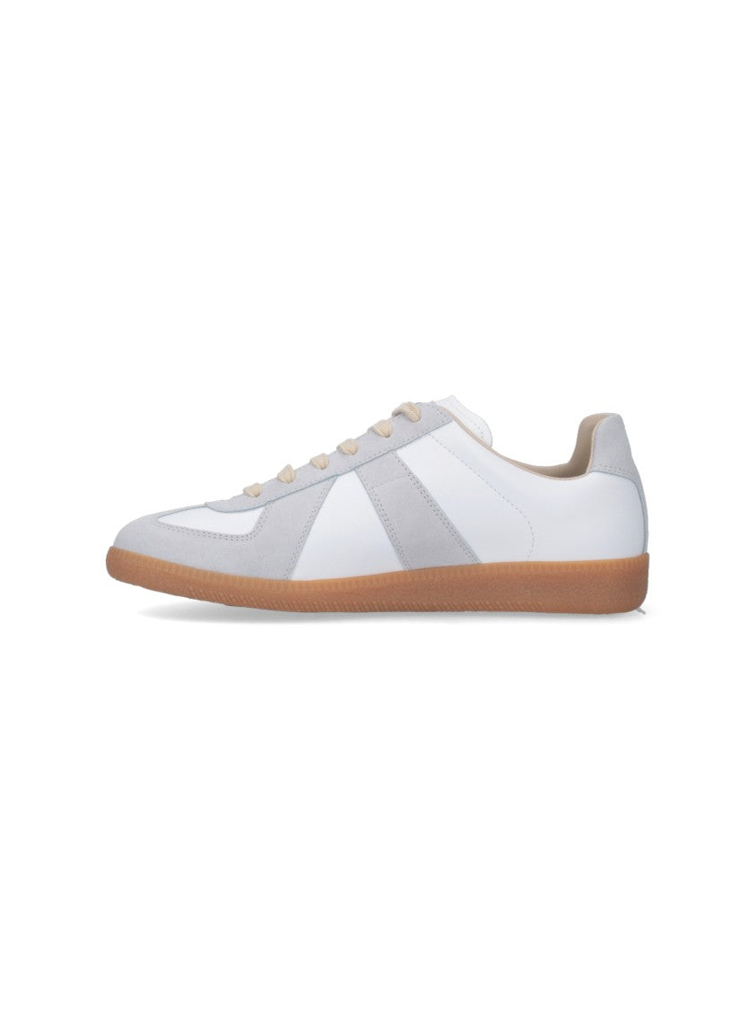 Maison Margiela "Replica" Sneakers In White Leather