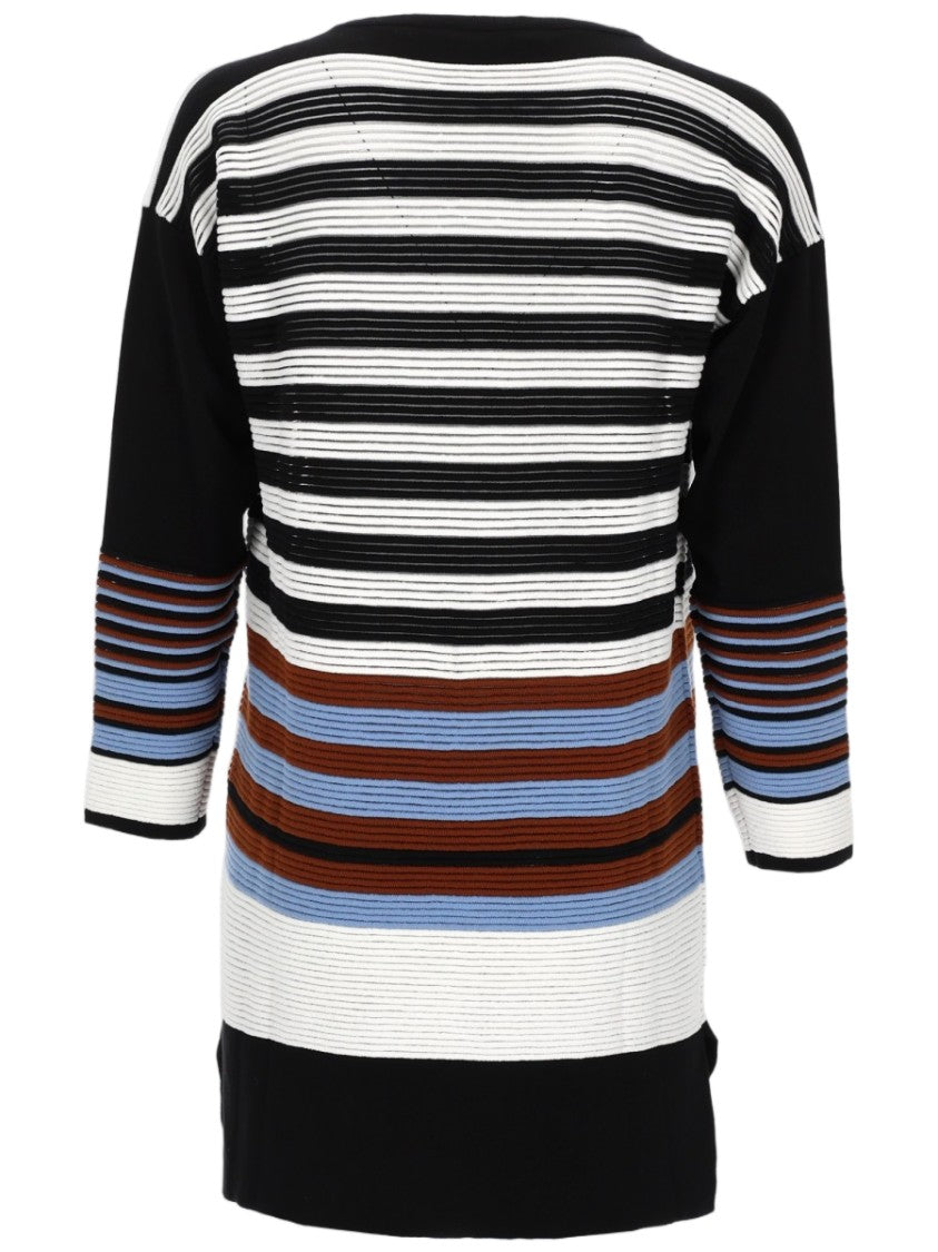 Beatrice.B V-Neck Cardigan With Striped Design And Relaxed Fit