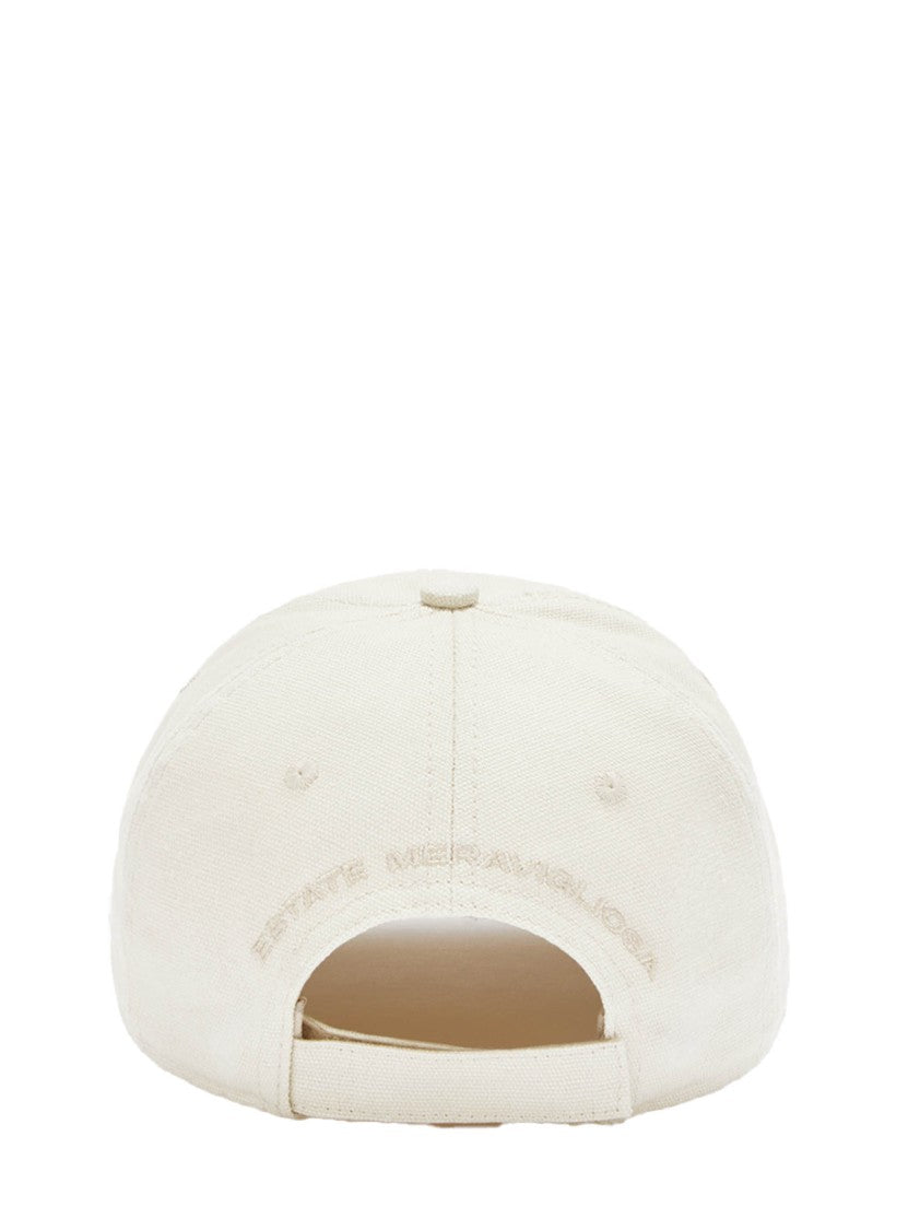 The Attico Distressed-Effect White Baseball Cap With Embroidery