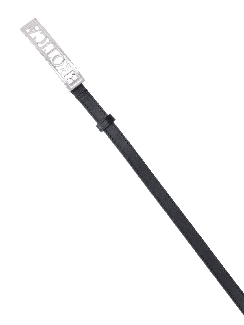 Dondup Black Nappa Leather Adjustable Belt