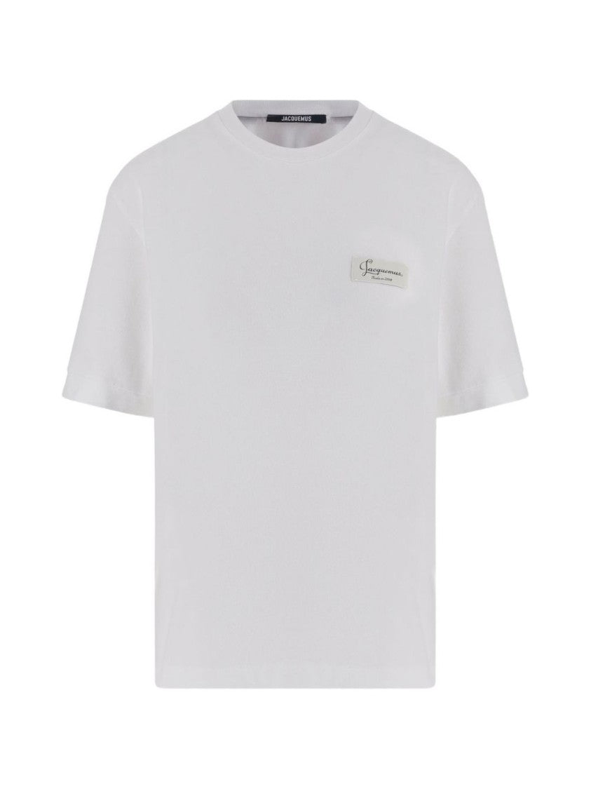 Jacquemus Boxy White T-Shirt With Minimalist Patch Detail