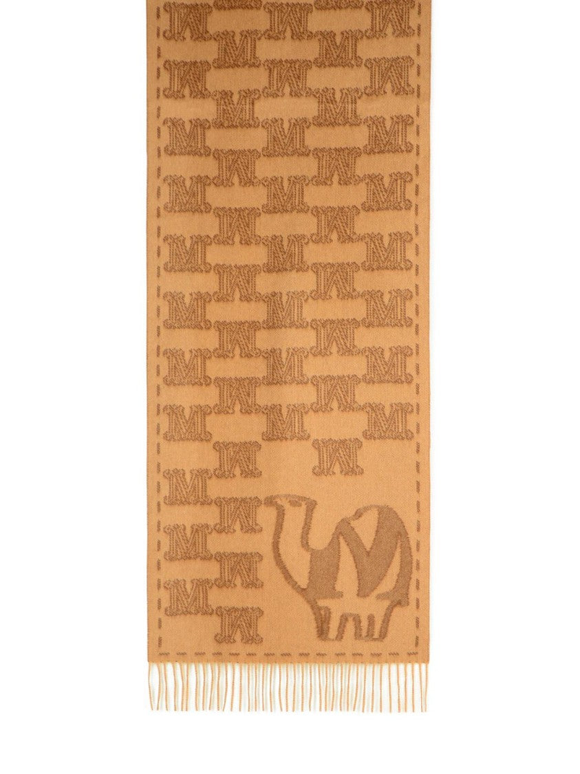 Max Mara 'Wsteddyc' Camel Jacquard Cachemire Stole