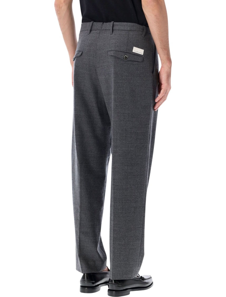 Nine In The Morning Kai Pleated Front Textured Straight-Leg Pants