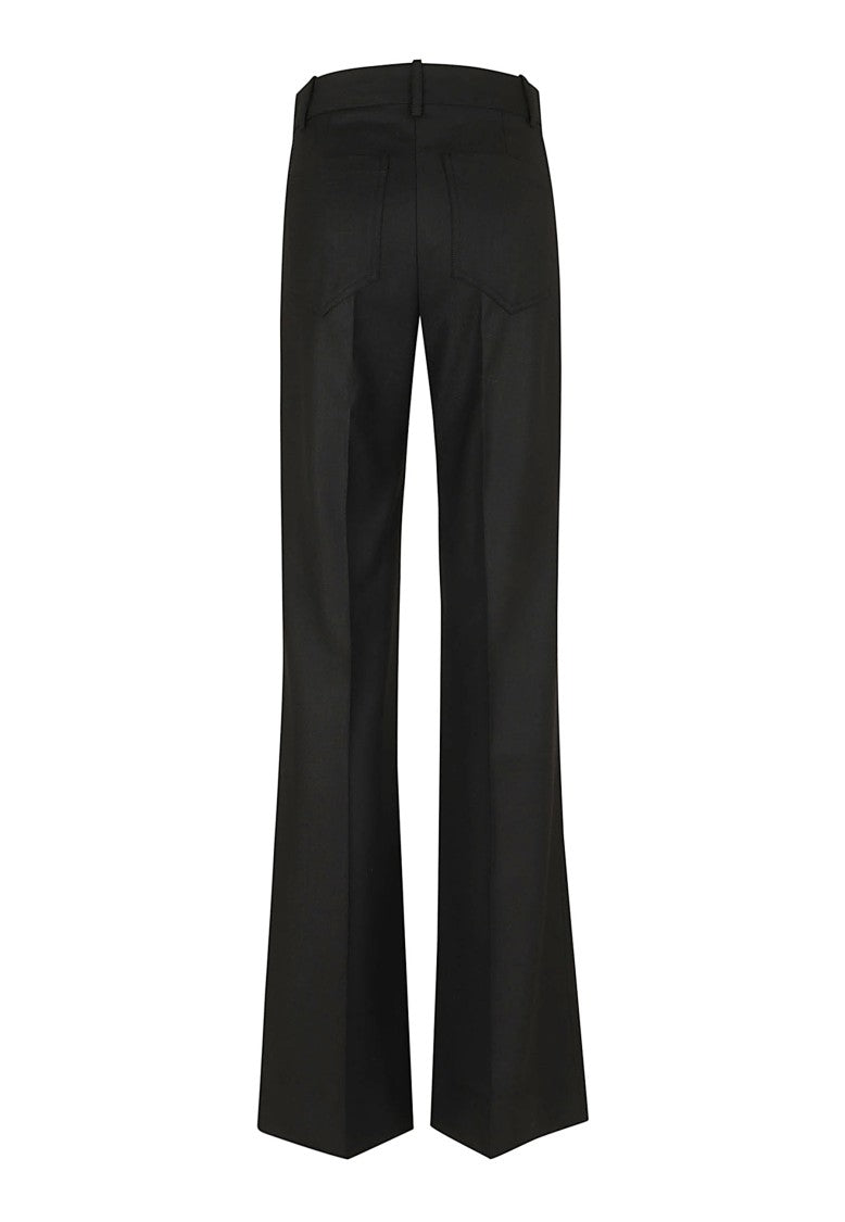 Victoria Beckham Refined Black Wool-Blend Flared Alina Trousers
