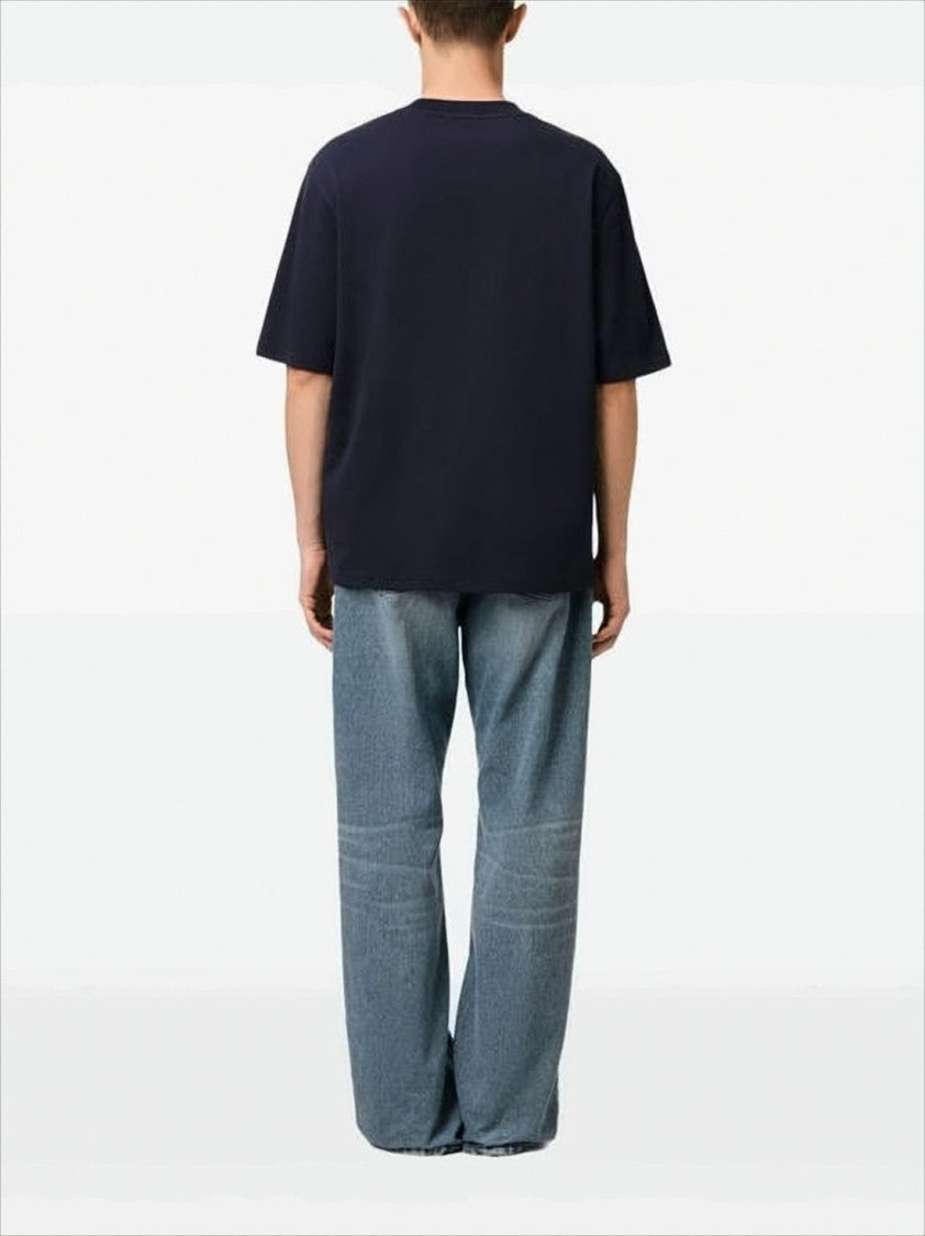 Ami Boxy Navy T-Shirt With Playful Logo Detailing