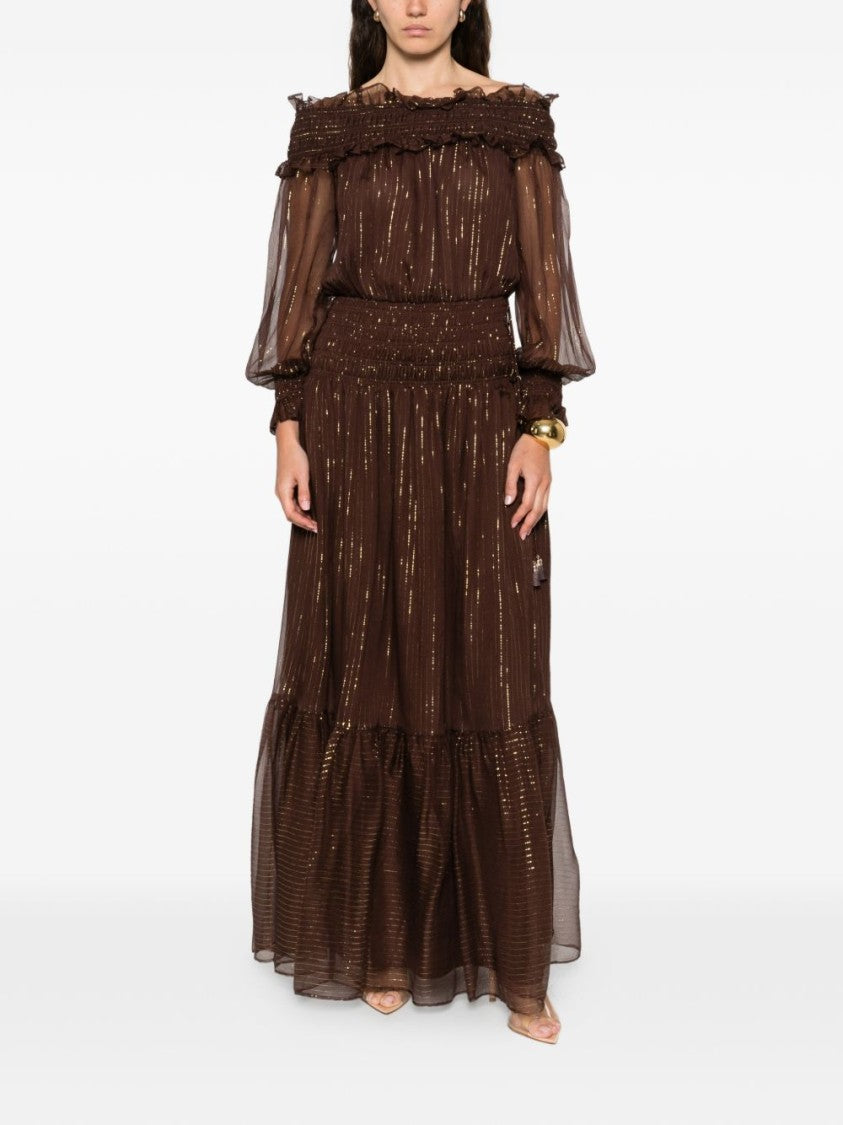 Self-Portrait Maxi Dress With Off-The-Shoulder Neckline