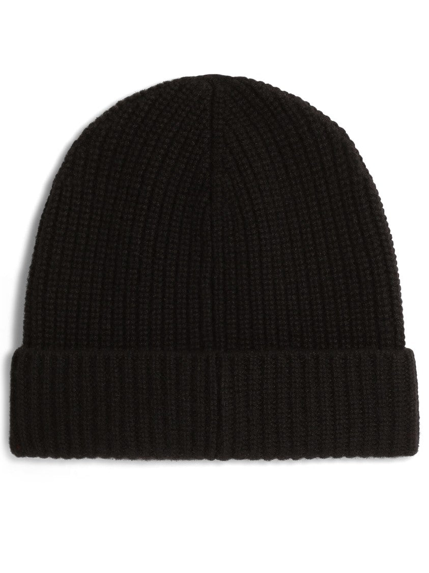 Dolce & Gabbana Cappello In Maglia Patch Detail Ribbed Knit Beanie