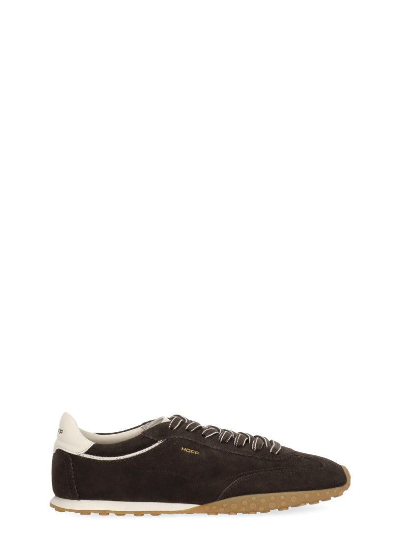 Hoff Brown Low-Profile Gold Detail Suede Sneakers