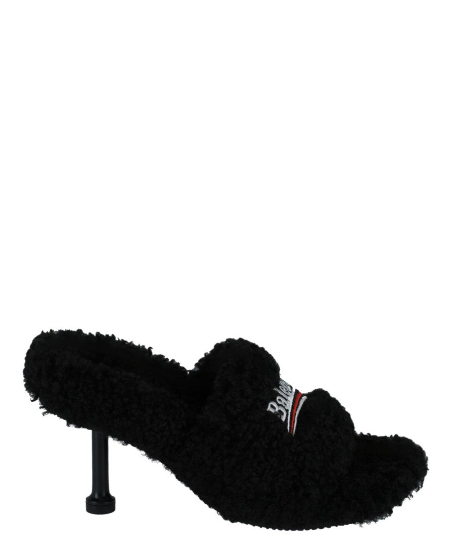 Balenciaga Political Campaign Furry 80Mm Sandals