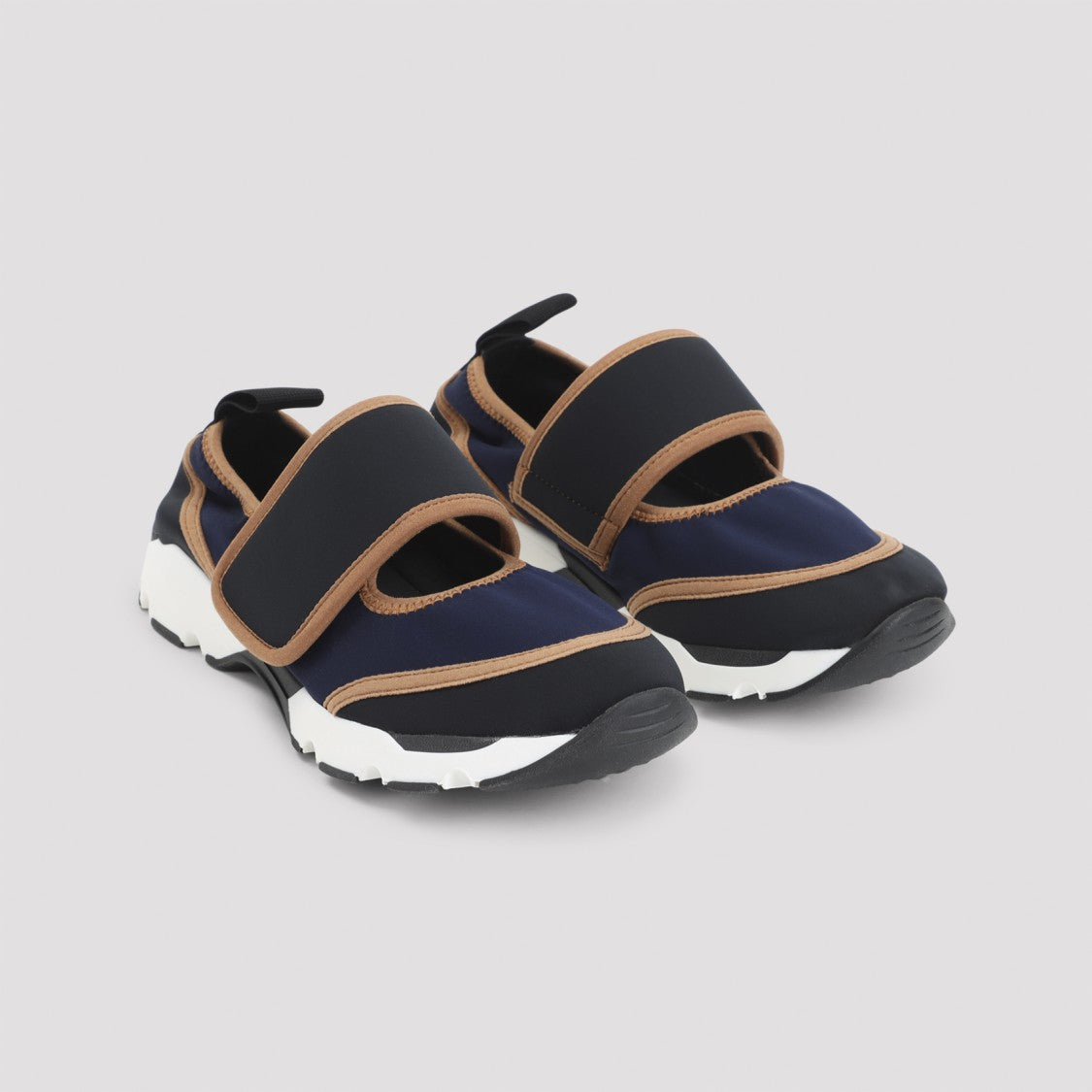 Marni Sporty Blue Sandals With Tan Accents