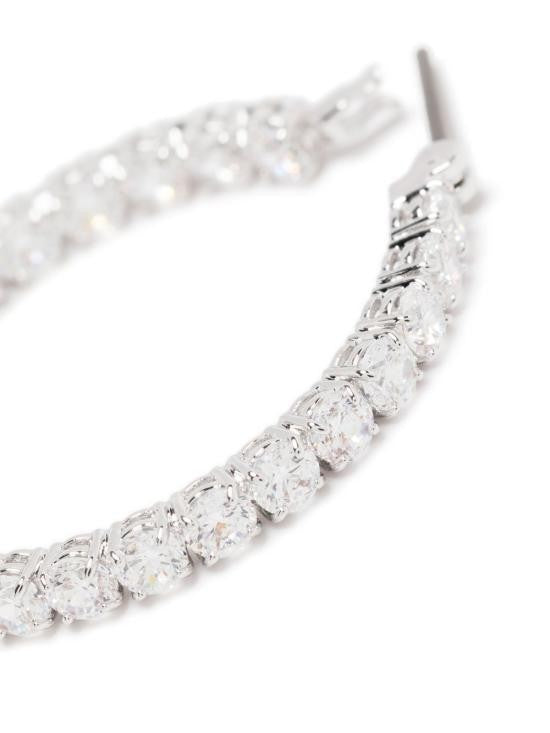 Swarovski Round-Cut Crystal Hoop Earrings In Polished Metal Frame