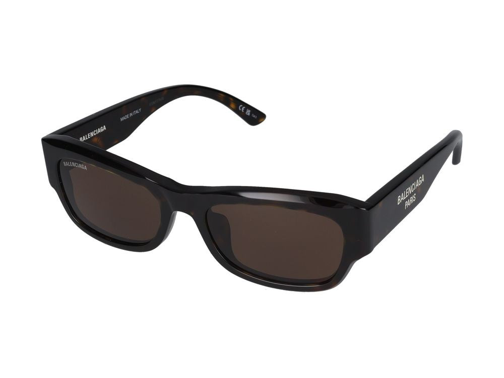 Balenciaga Havana Bb0390sk Acetate Rectangular Frame Sunglasses