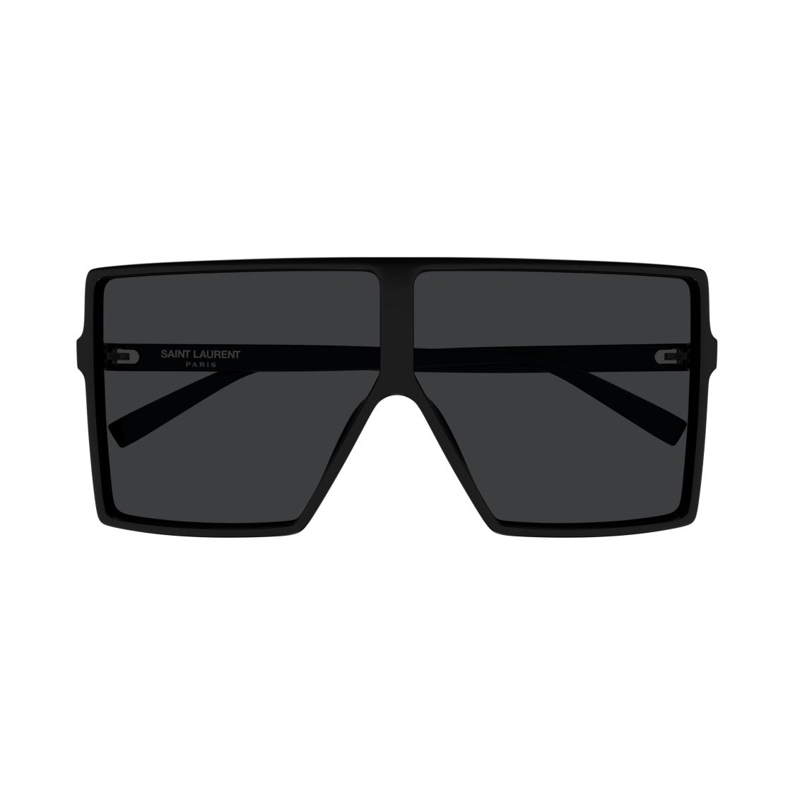 Saint Laurent Oversized Square Black Sunglasses With Glossy Finish
