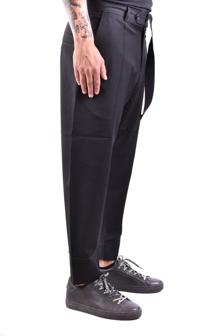 Isabel Benenato Relaxed Wide-Leg Trousers With Unique Strap Detail