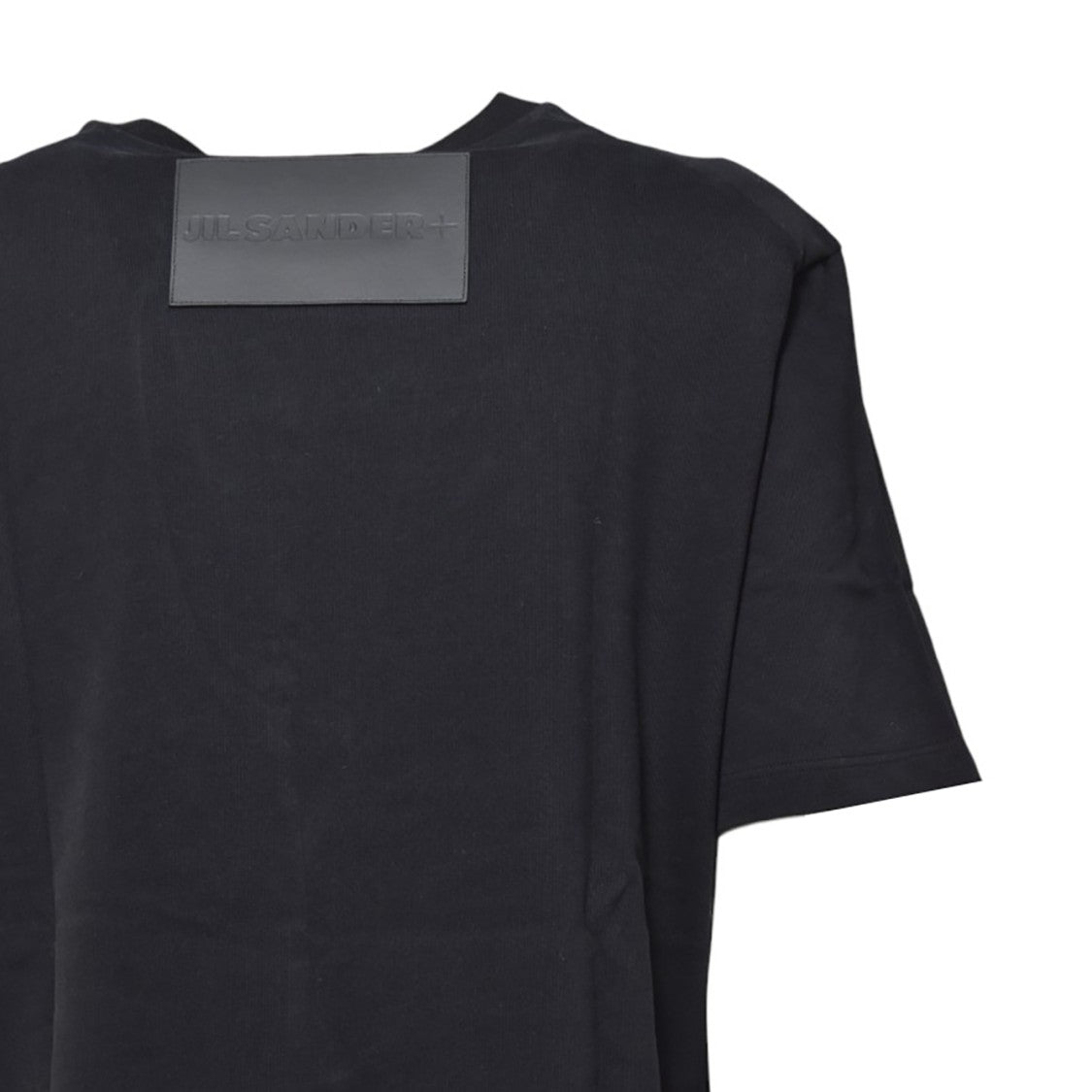 Jil Sander Ribbed Neckline Black Cotton Jersey T-Shirt