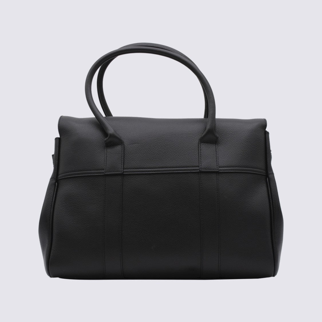 Mulberry Structured Black Leather Handbag With Gold-Tone Turn-Lock Closure