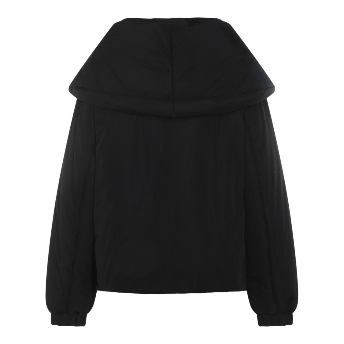 Moschino Voluminous Black Coat With Oversized Collar