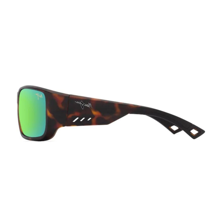 Maui Jim Keha Rectangular Tortoiseshell Sunglasses With Green Mirrored Lenses