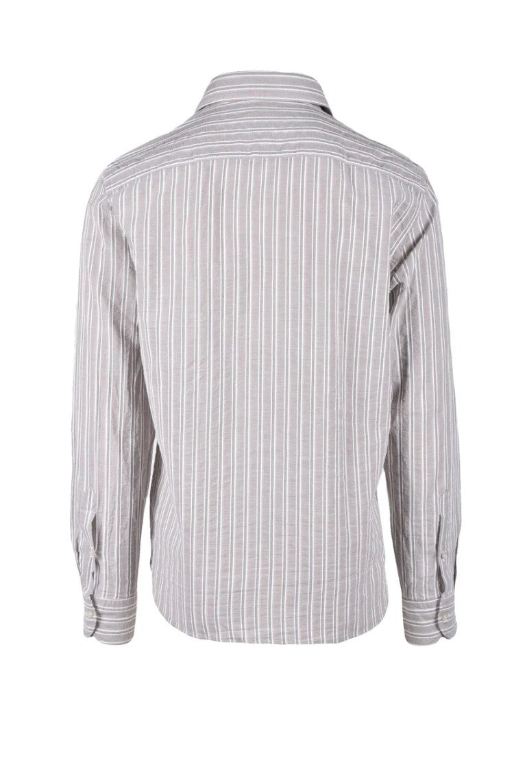 Neumann New York Beige Striped Cotton Shirt