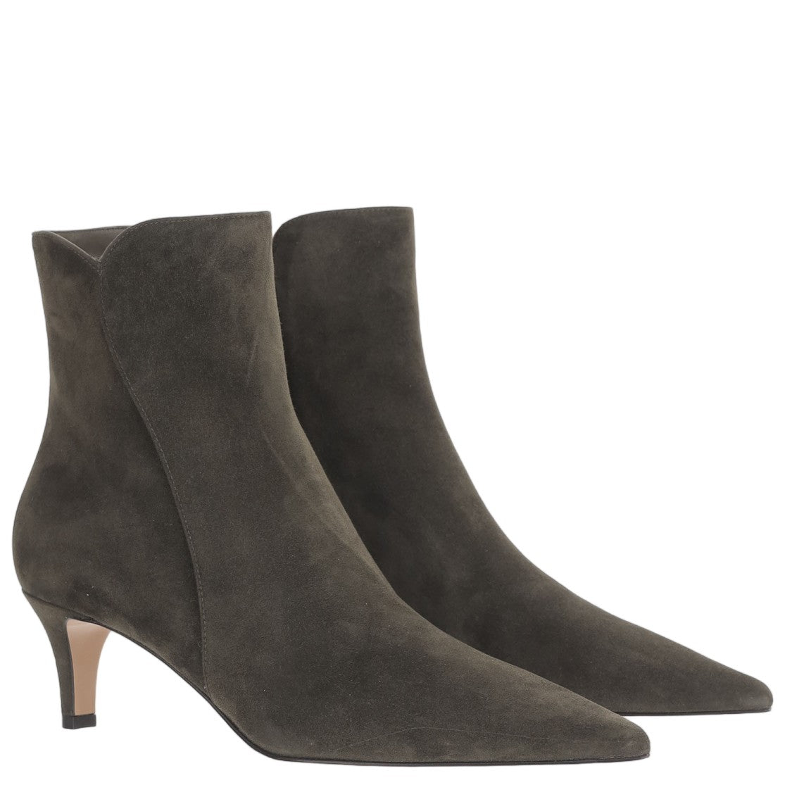 Gianvito Rossi Pointed-Toe Suede Ankle Boots With Side Zipper Closure