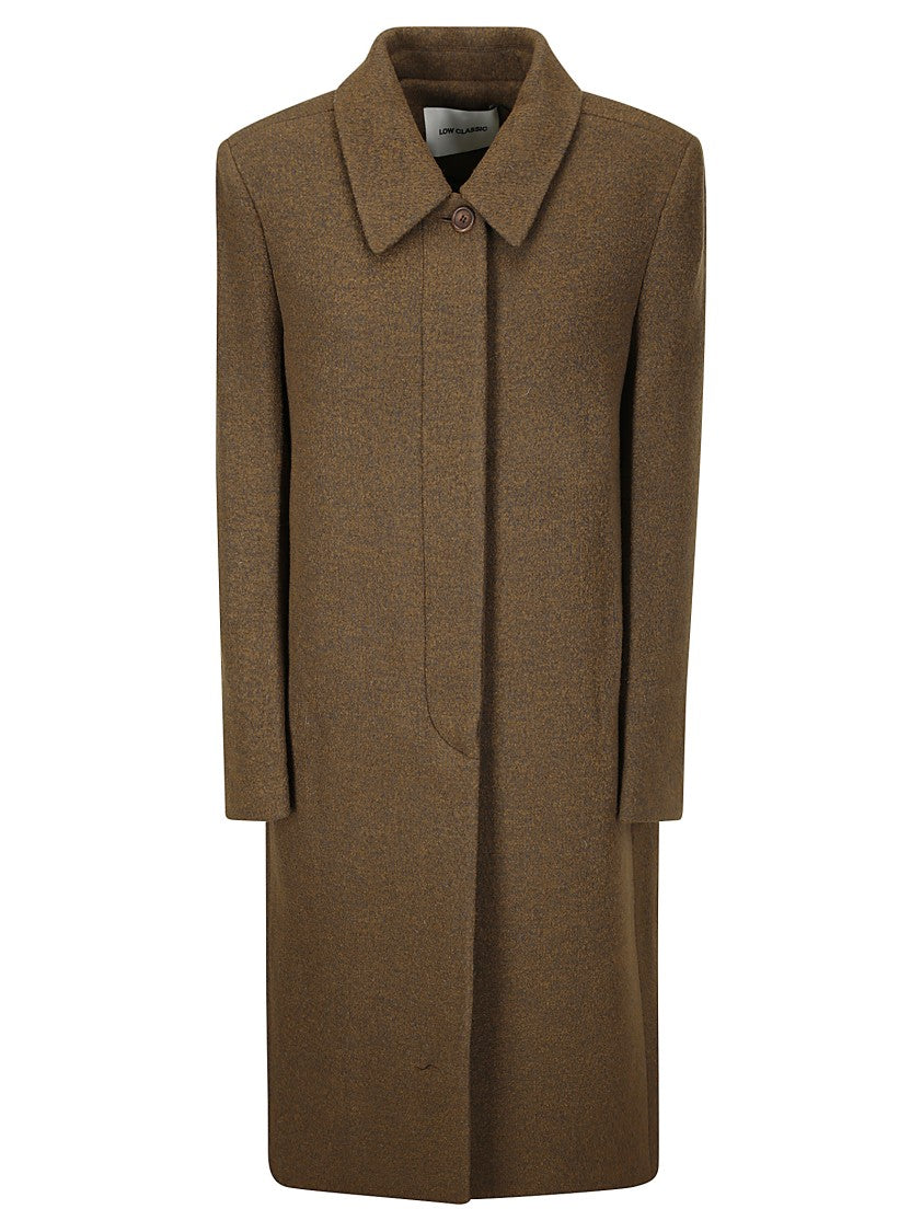 Low Classic Hidden Closure Wool Coat
