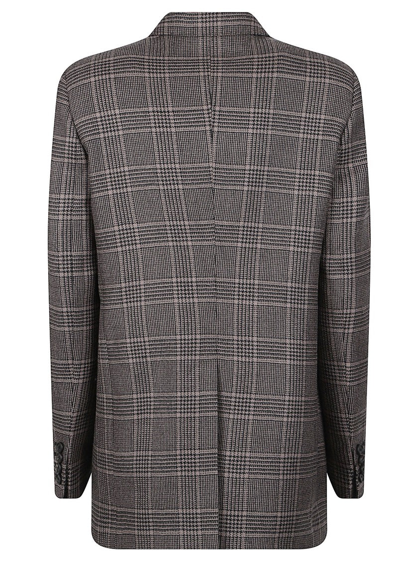 Tagliatore Jasmine Double-Breasted Tailored Plaid Wool Jacket
