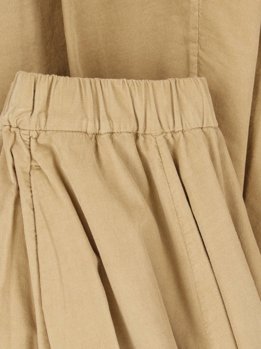Aspesi Relaxed Flared Elastic Waistband Midi Skirt