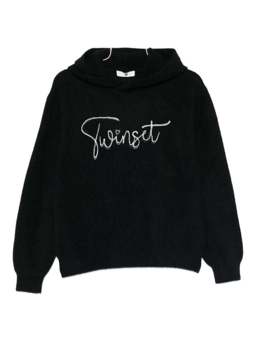 Twinset U&B Classic Black Sweater With Round Neckline And Long Sleeves