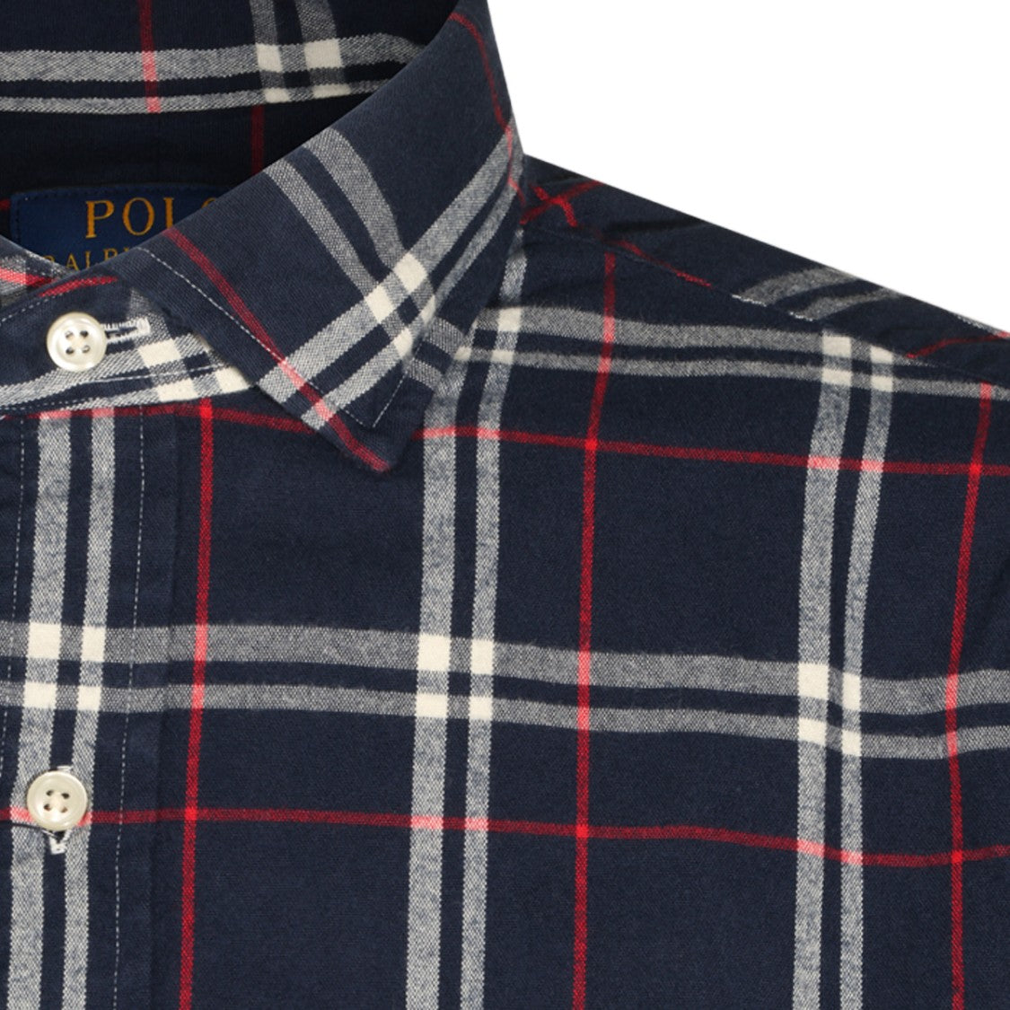 Polo Ralph Lauren Long-Sleeve Button-Up Shirt In Navy Plaid Pattern
