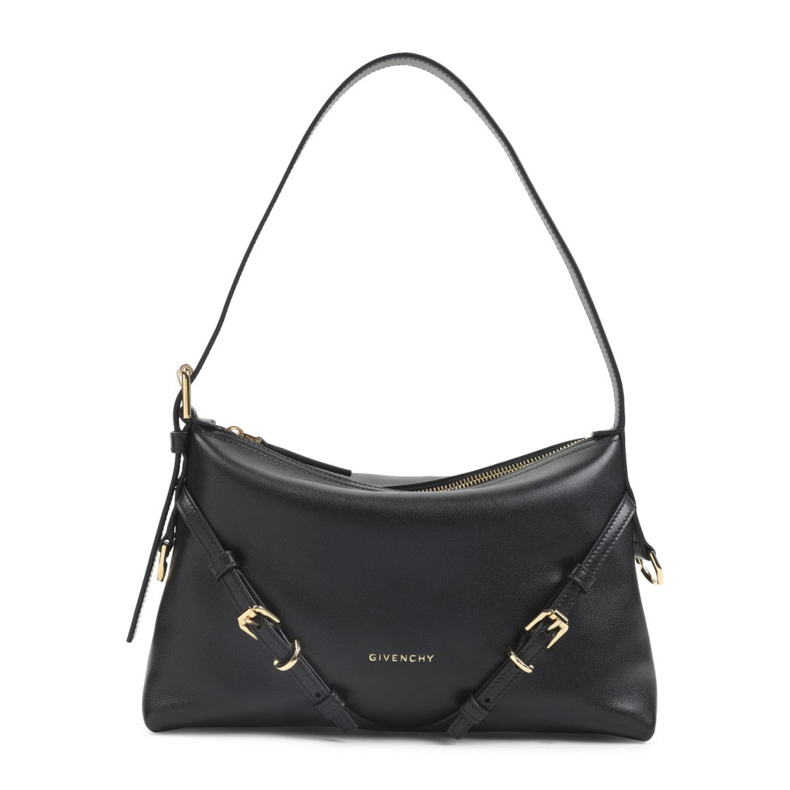 Givenchy Structured Black Calf Leather Shoulder Bag
