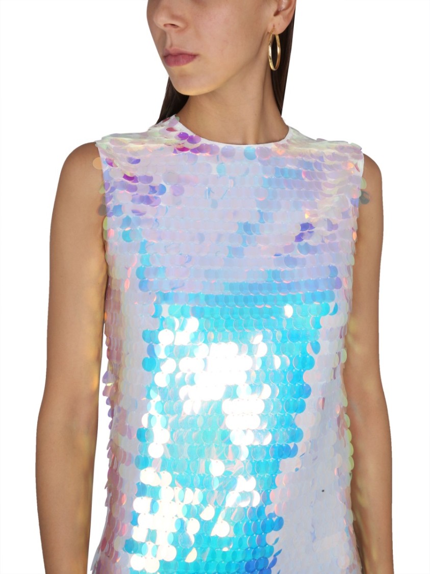 Nina Ricci Sleeveless Mini Dress With Iridescent Sequins