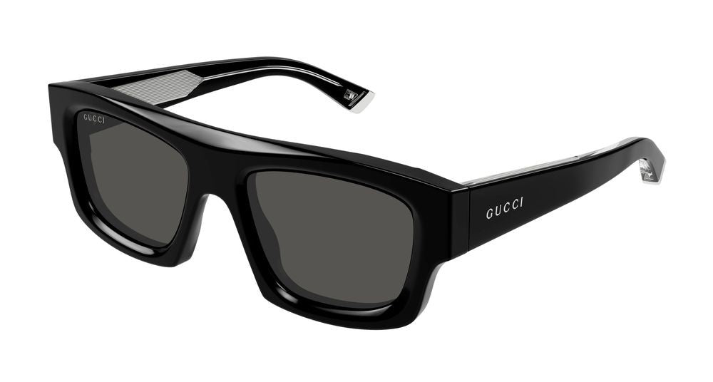Gucci Black Dark Grey Lenses Oversized Square Sunglasses