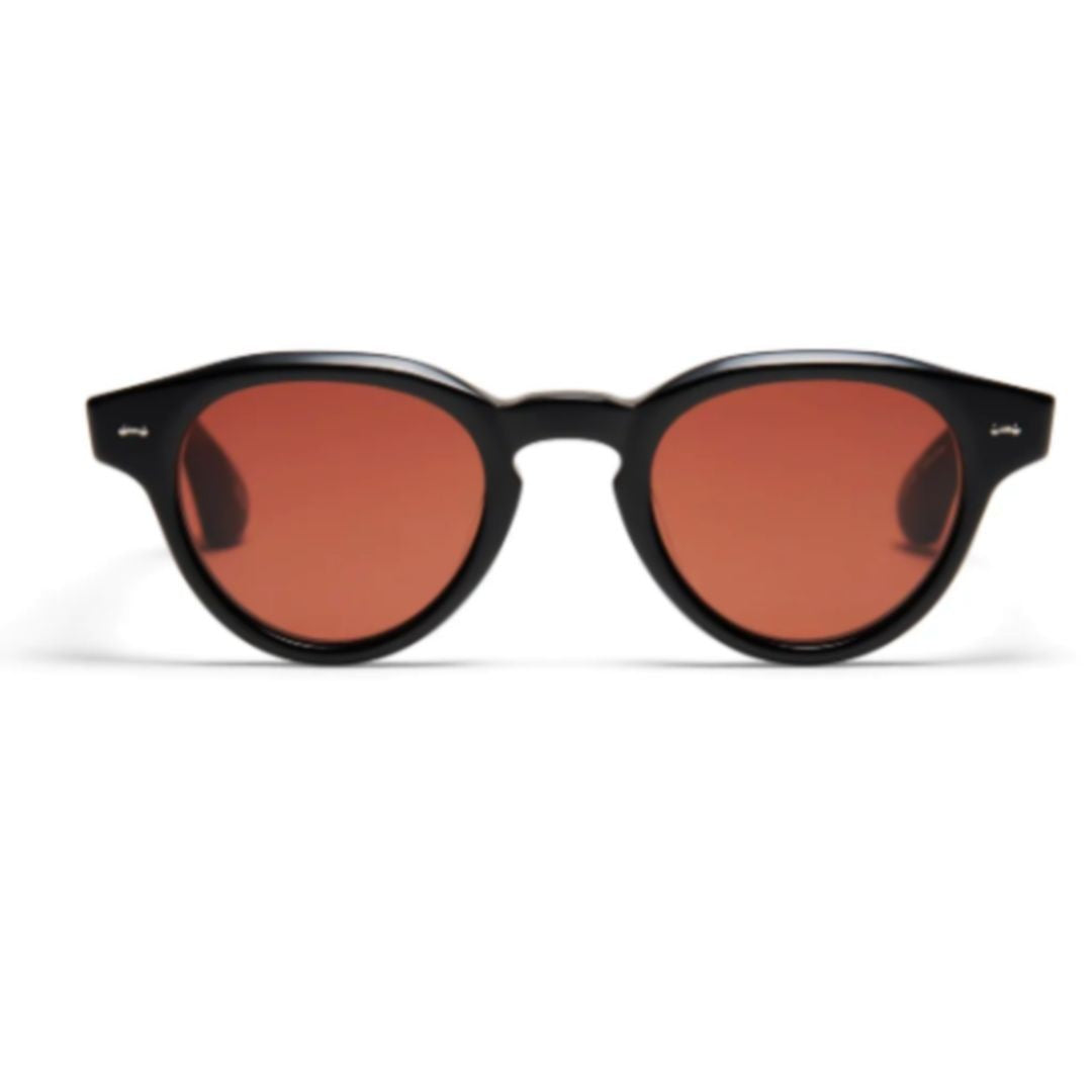 Peter And May Panda Classic Round Frame Acetate Sunglasses With Bordeaux Lenses