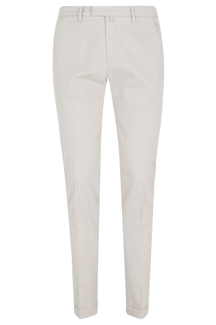 Briglia Beige Tricotina Medium Waist Cotton-Blend Straight-Leg Pants