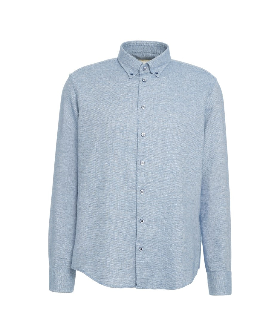 Bastoncino Button-Down Cotton Shirt With Textured Weave