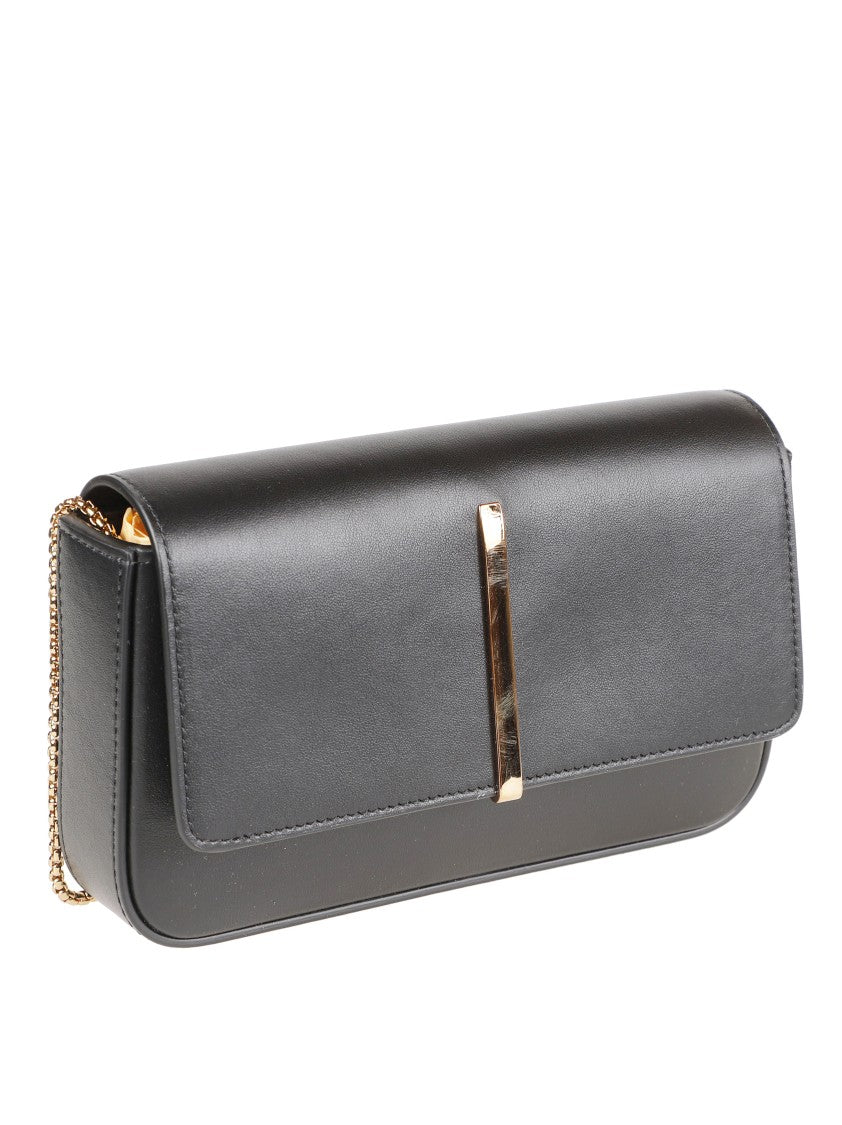 Tod's Rectangular Black Bag With Gold-Tone Accents
