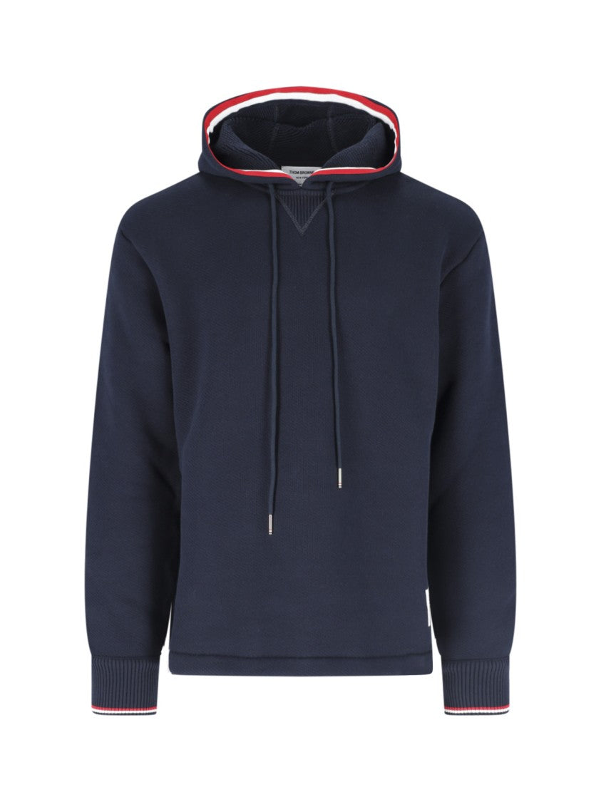 Thom Browne Navy Rwb Striped Hoodie