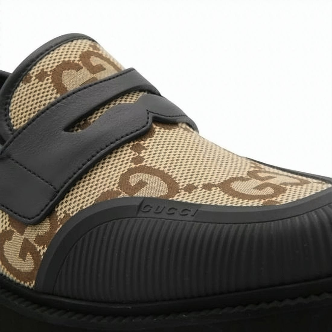 Gucci Chunky Sole Brown Monogram Pattern Loafers
