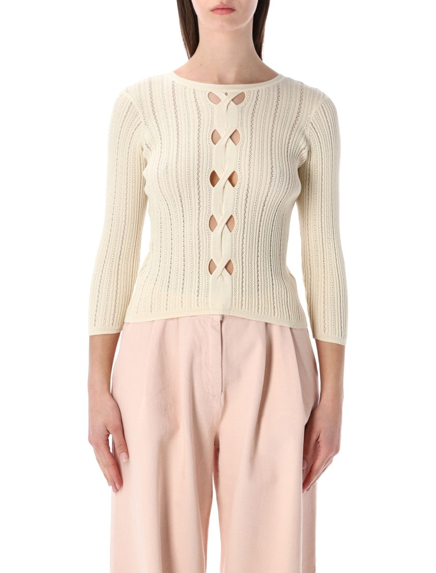 Sessùn Alencar Reversible Traforato Cotton Sweater