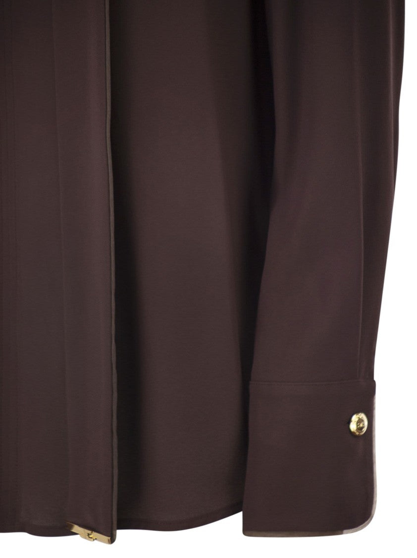 Elisabetta Franchi Viscose Georgette Shirt With Sash