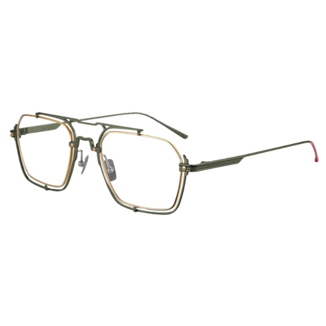 Vysen Faye Collection Fy-4 Geometric Double-Bridge Eyeglasses With Metallic Finish
