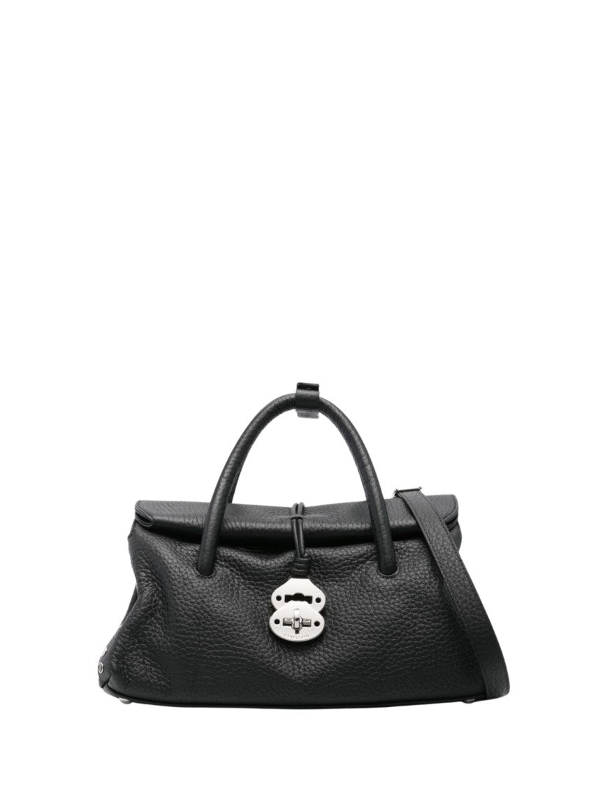 Zanellato Black Pebbled Texture Leather Shoulder Bag