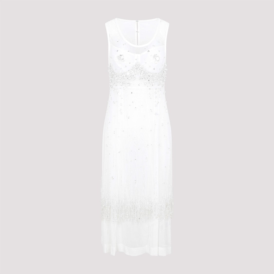 Bottega Veneta White Crystal Dress