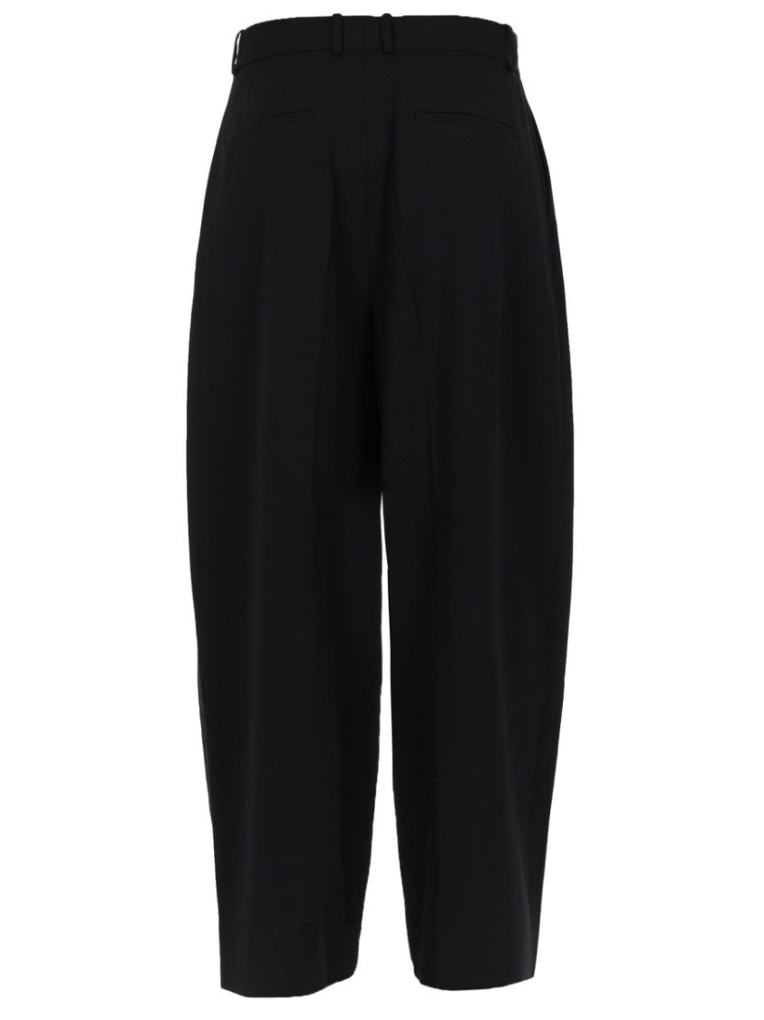 Studio Nicholson Wide-Leg Cropped Pants With Pleated Front Design