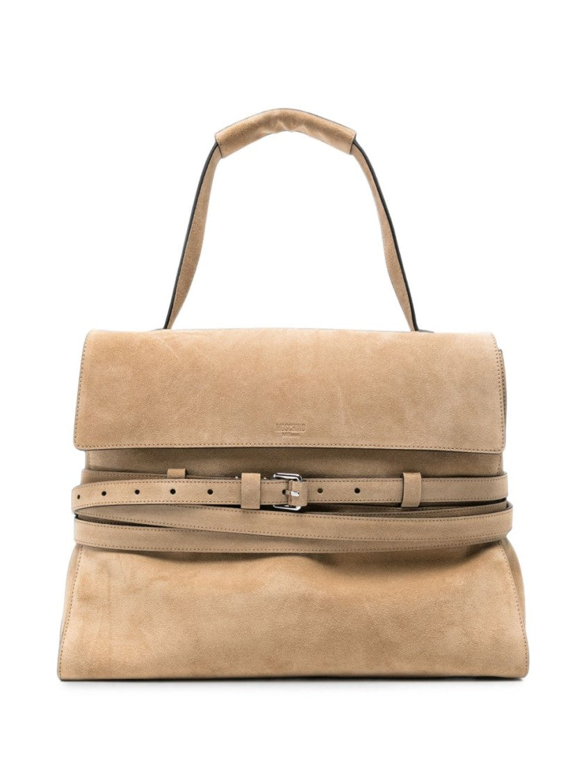 Moschino Structured Silk And Nylon Bag With Flap Closure